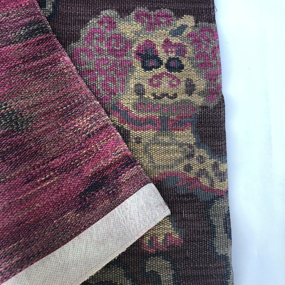 Schumacher KHOTAN WEAVE fabric 16.5" square Aubergine Brown Purple Pink Sample - Picture 4 of 8